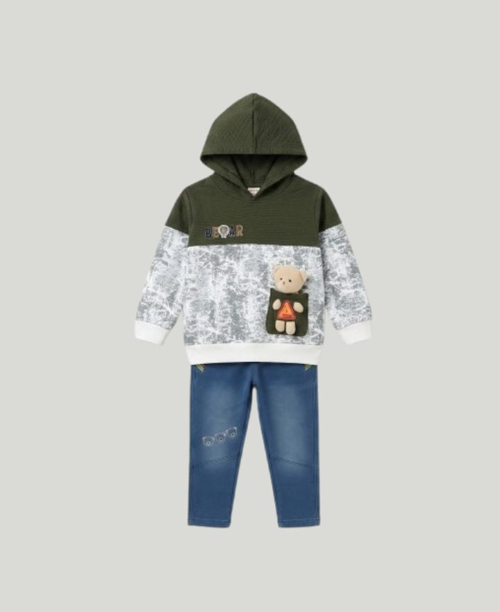 Toddlers Bear Hoodie Suits TD-0155