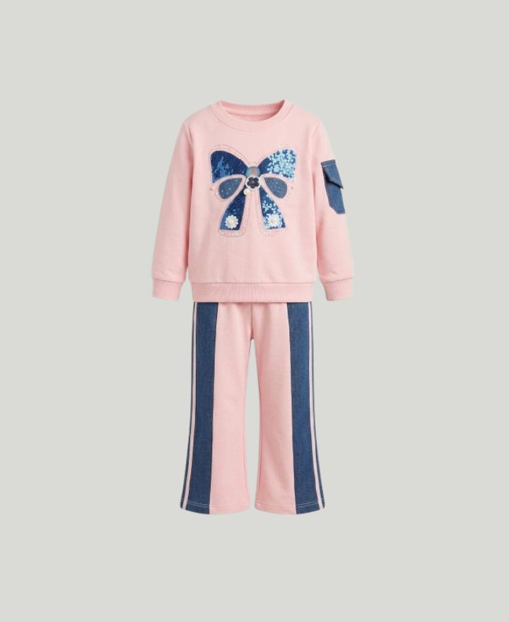 Girls Bow Toddlers Suit TD-0166