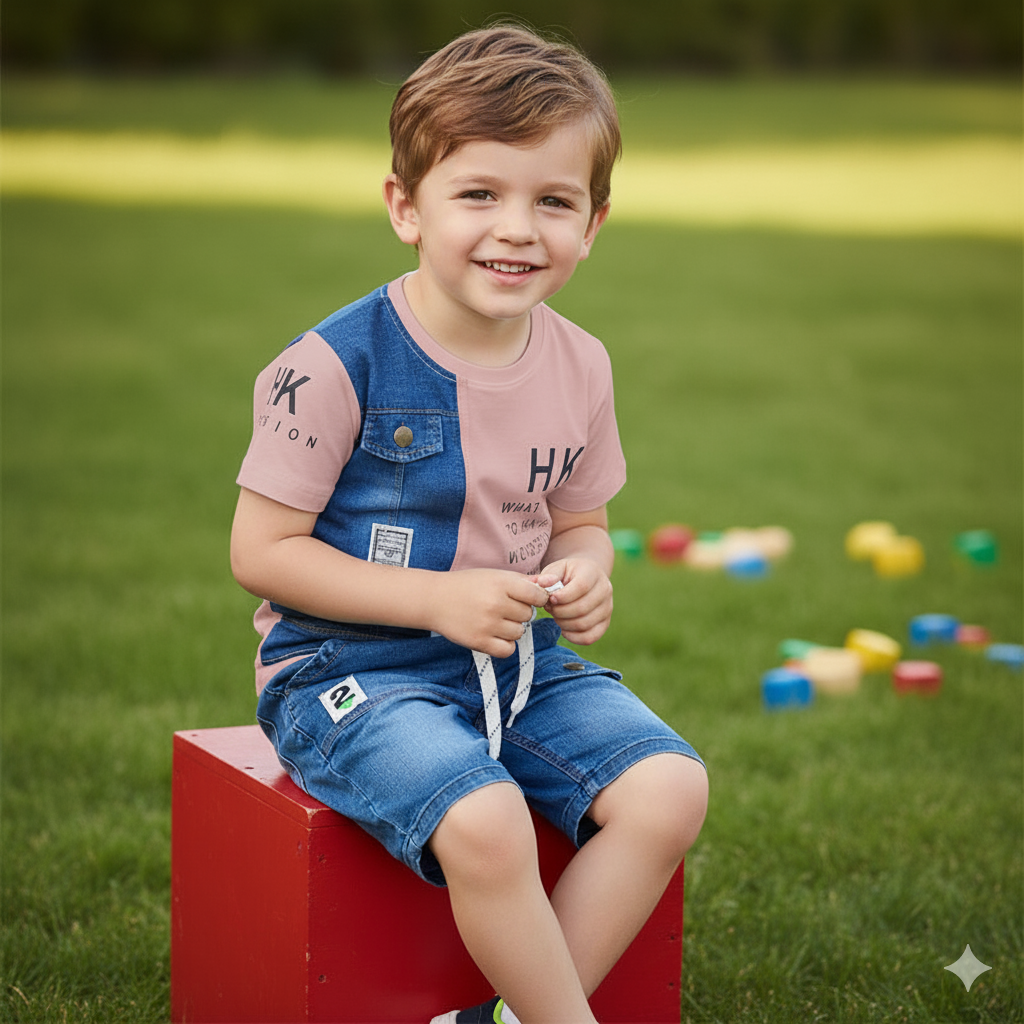 Toddlers T-Shirt & Denim Shorts Suit – TD-0121