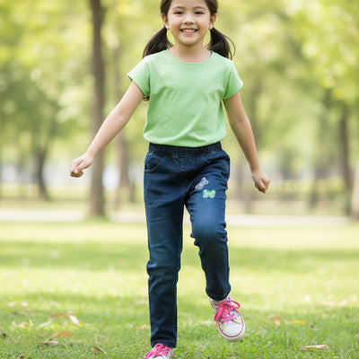 Girls Denim Jeans Butterfly Embroidery – JN-0015