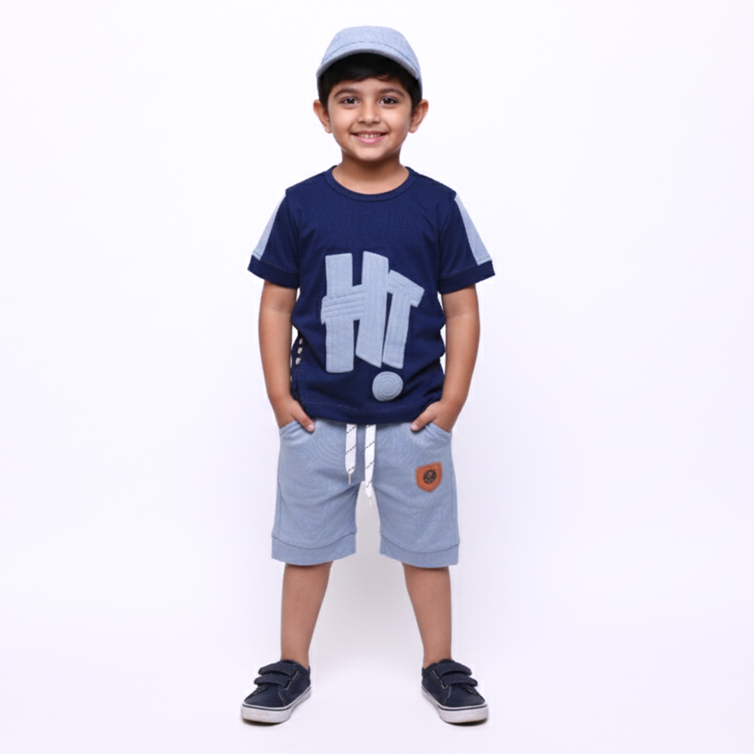 Toddlers T-Shirt & Shorts Suit – Soft Malai Jersey - TD-0104