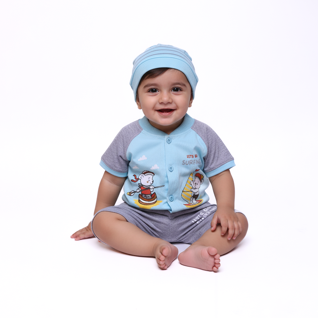 Infants Suit with Cap, Soft Jersey – IS-0033