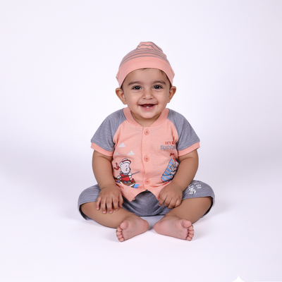 Infants Suit with Cap, Soft Jersey – IS-0033