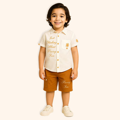 Toddlers Fancy Suit – Shirt with Cotton Shorts – TD-0056
