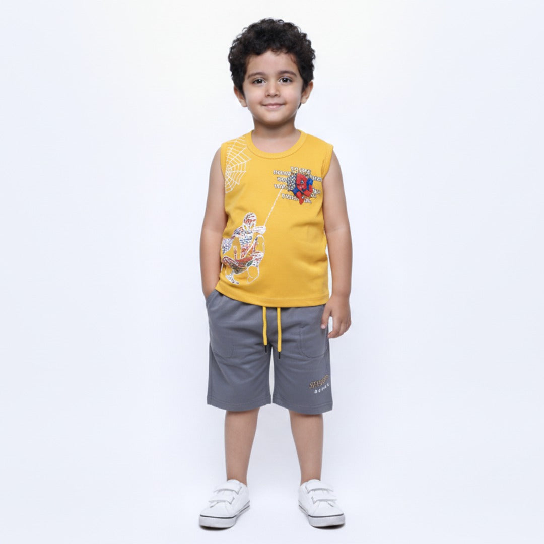 Toddlers Fancy Suit – Spider-Man Sando & Shorts – TD-0053