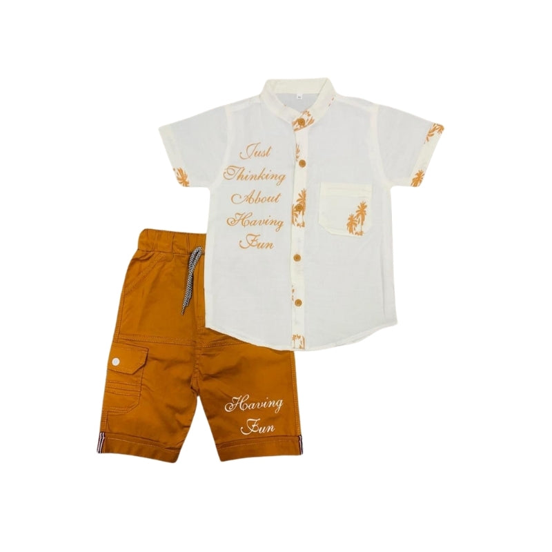 Toddlers Fancy Suit – Shirt with Cotton Shorts – TD-0056