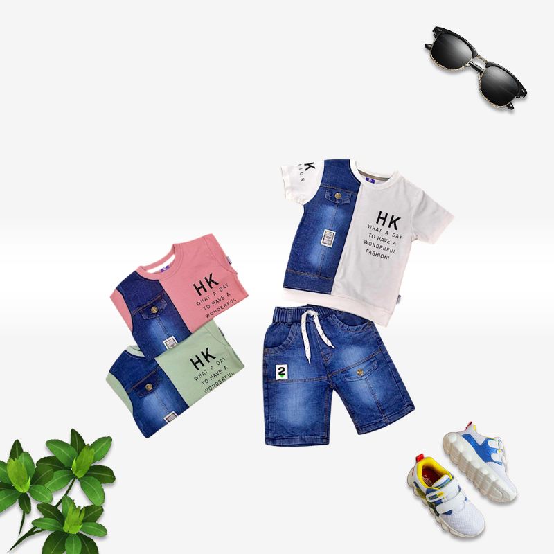 Toddlers T-Shirt & Denim Shorts Suit – TD-0121