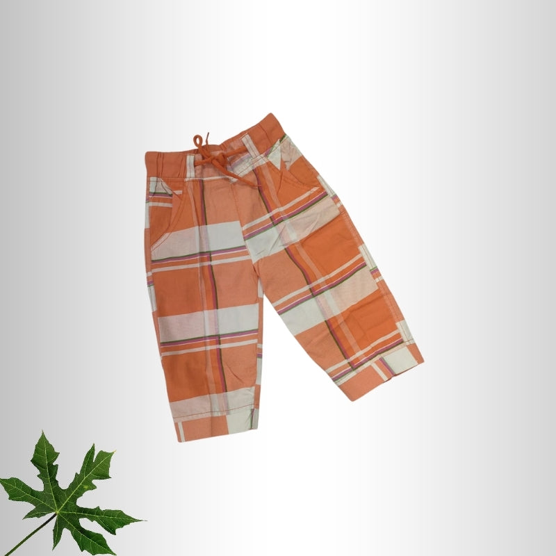 Kids Check Cotton 3Q Shorts – KS-0004
