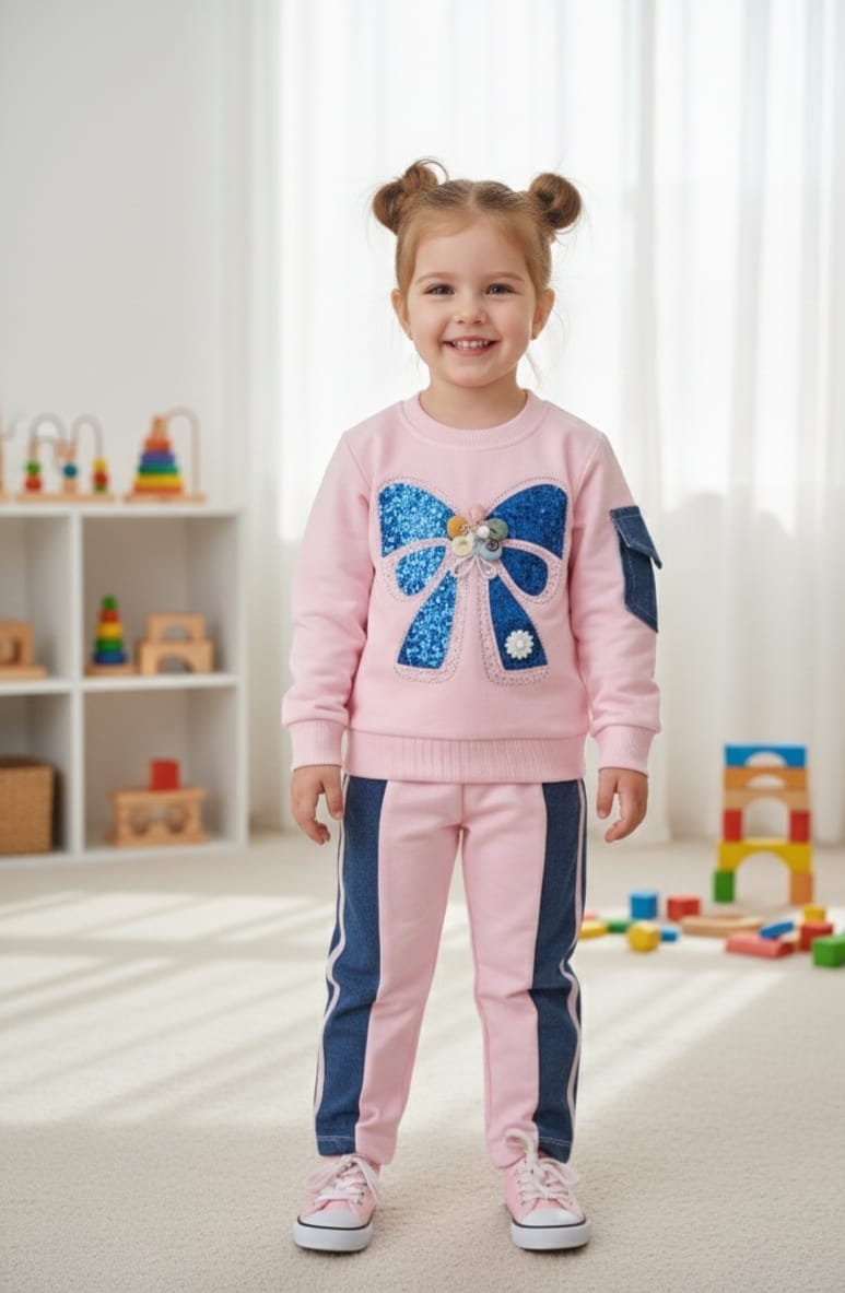Girls Bow Toddlers Suit TD-0166