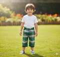 Kids Check Cotton 3Q Shorts – KS-0004