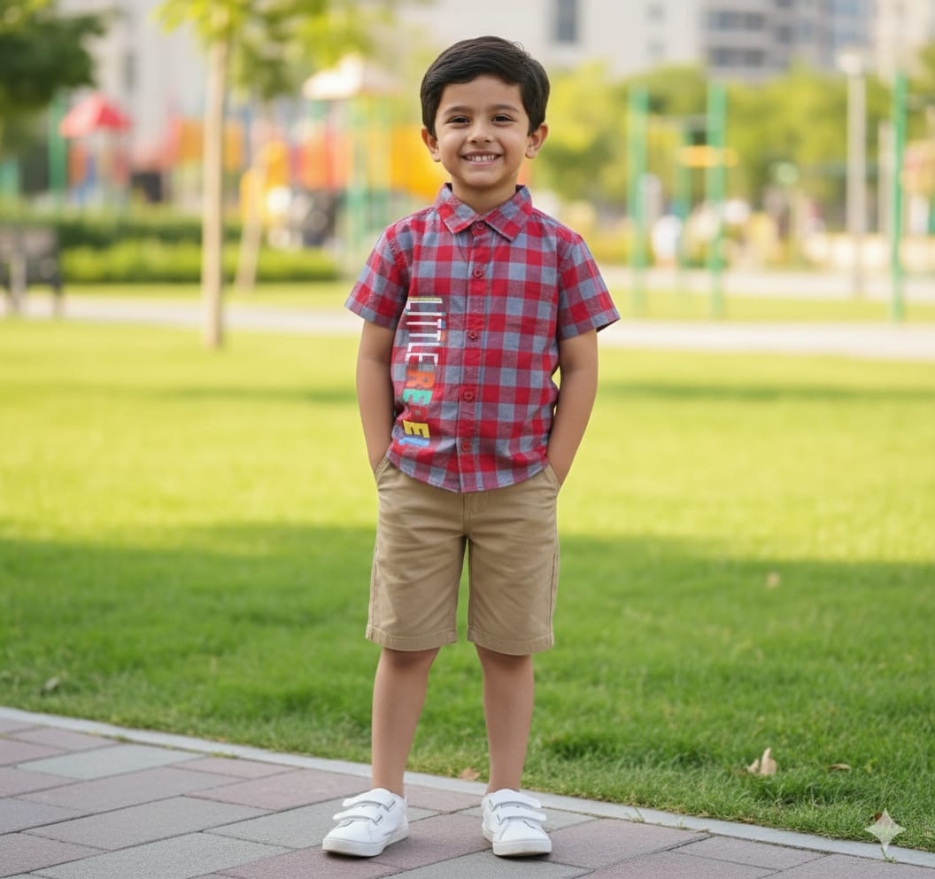 Boys Red Check Shirt ST-0070