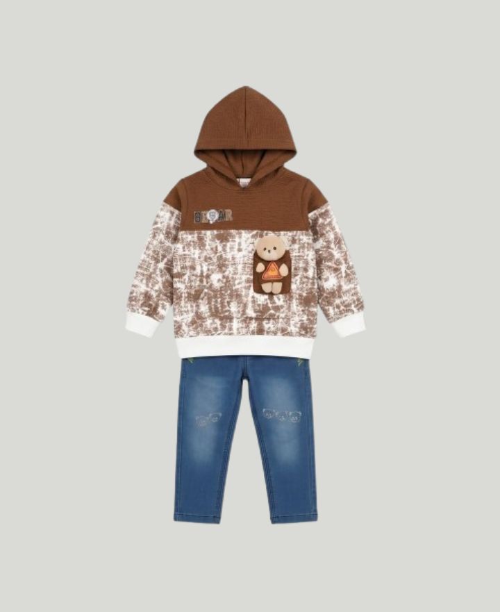 Toddlers Bear Hoodie Suits TD-0155
