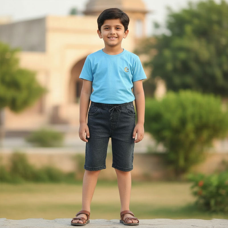 Kids Plain Soft Denim Shorts – KS-0005