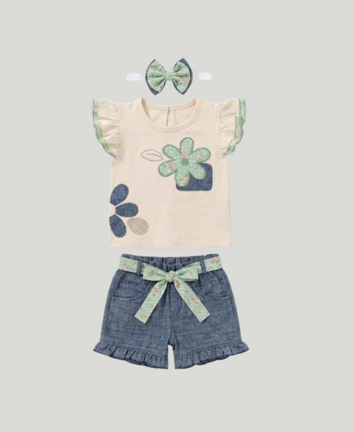 Toddler Girls Flowers Suits TD-0462