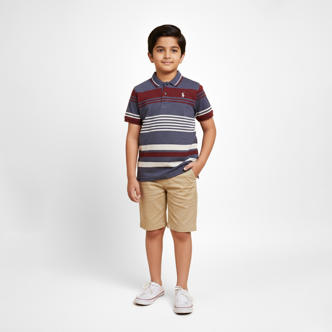 Boys Polo Strips T-Shirt TS-0006