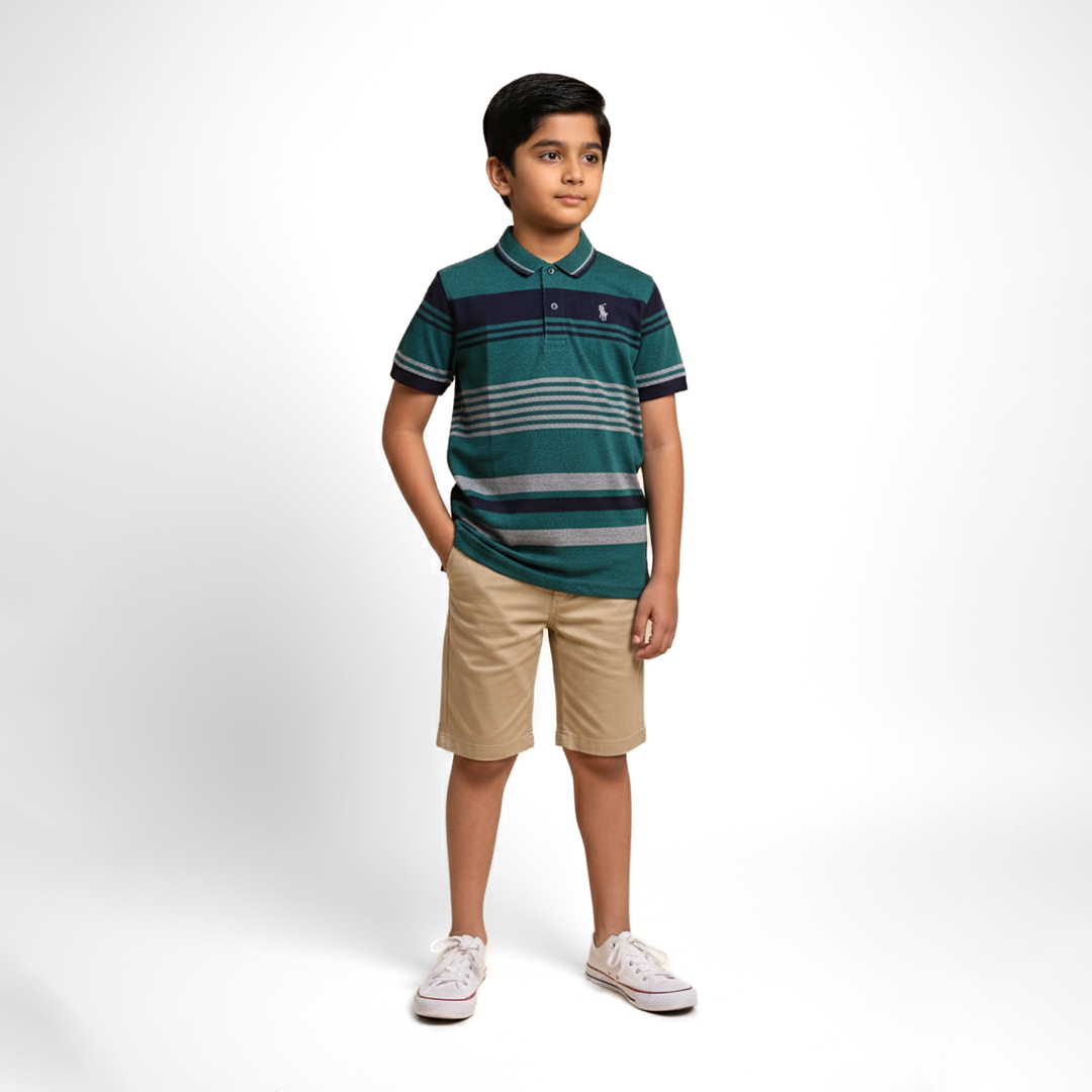 Boys Polo Strips T-Shirt TS-0006