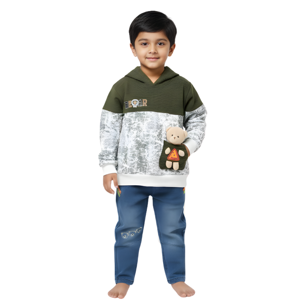 Toddlers Bear Hoodie Suits TD-0155