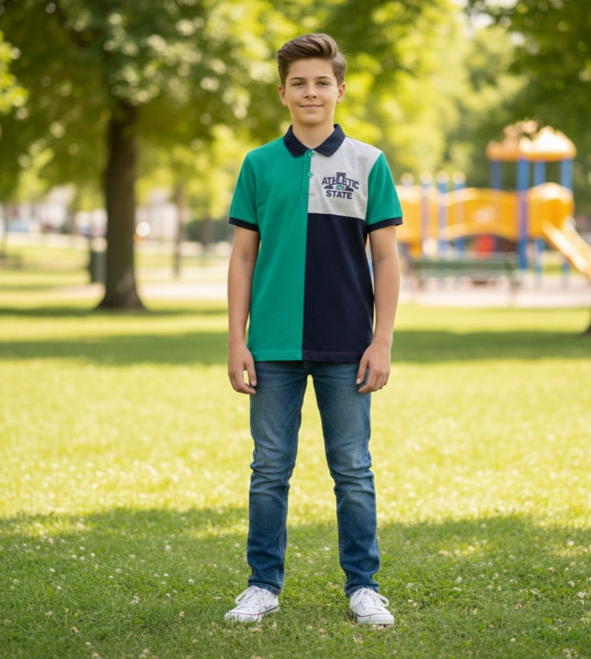 Boys 23 State Collar T-Shirt – PK Fabric – TS-0002