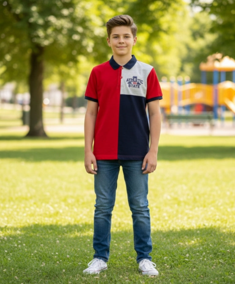Boys 23 State Collar T-Shirt – PK Fabric – TS-0002