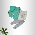 Girls Wear Fancy 3pcs Suit – T-Shirt & Trouser Set – GW-0095