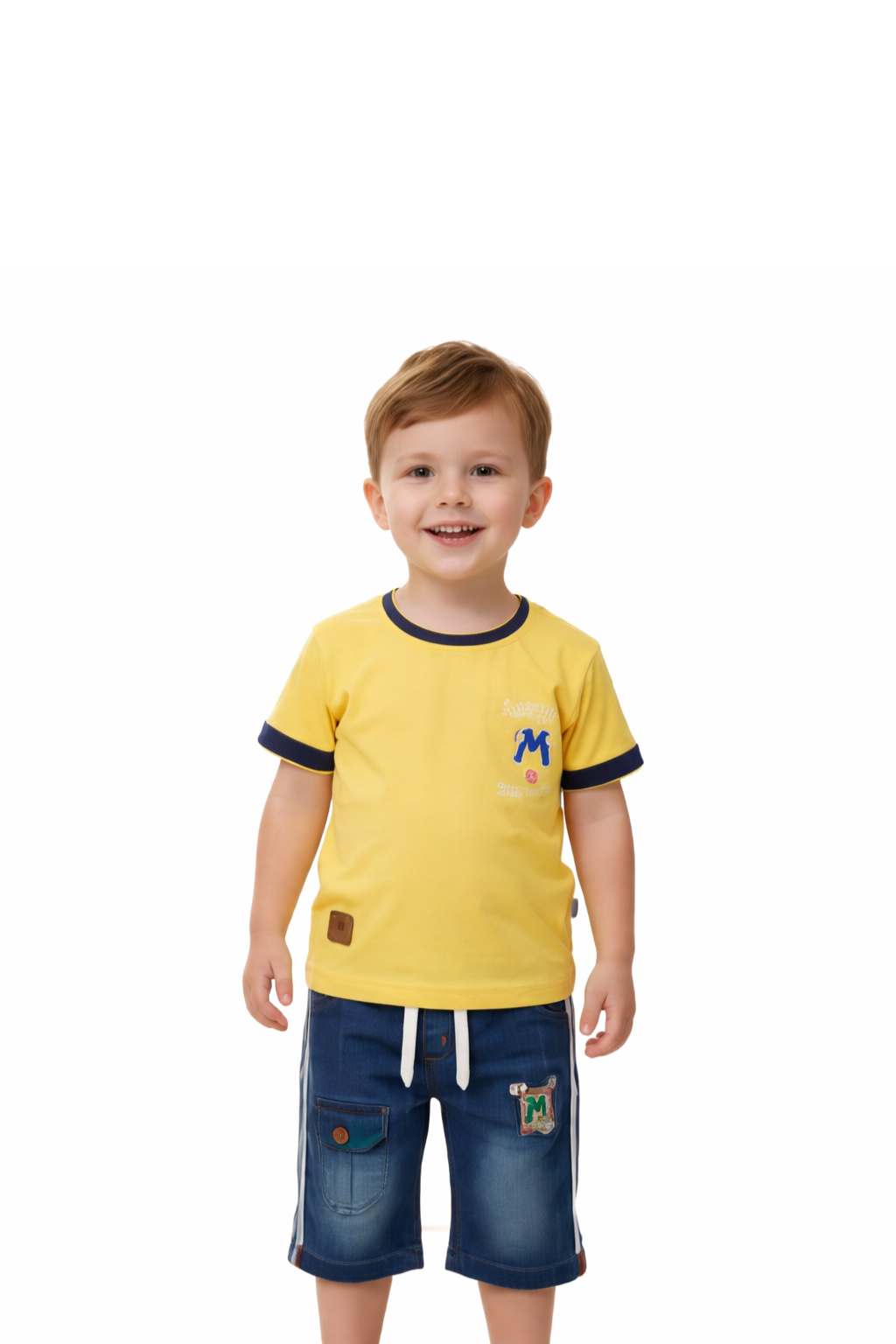 Toddlers Fancy Suit – Printed T-Shirt & Shorts Set – TD-0054