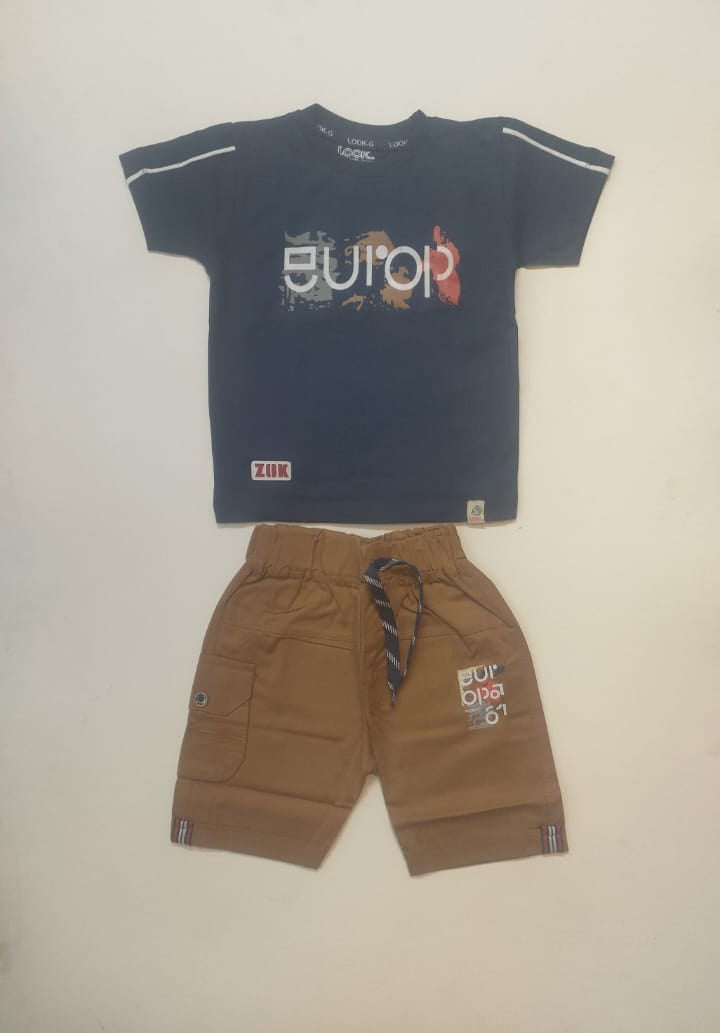 Toddlers Fancy Premium T-Shirt & Shorts Set – TD-0089