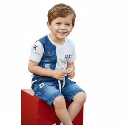 Toddlers T-Shirt & Denim Shorts Suits – TD-0121