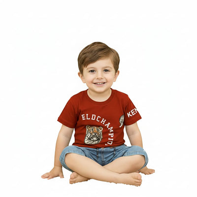 Toddlers Tiger Suit – Denim Shorts & Jersey Top – TD-0023
