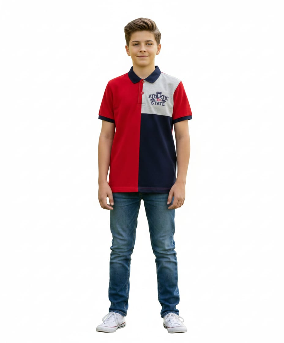 Boys 23 State Collar T-Shirt – PK Fabric – TS-0002